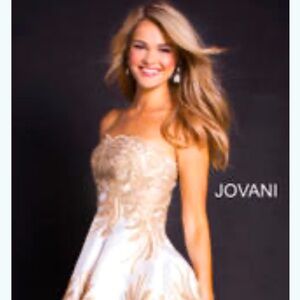 White/ Gold Prom Dress